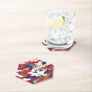 Dessous-de-verre En Papier 4 juillet, Jour de l'Indépendance, Or de camouflag