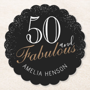Dessous-de-verre En Papier 50 et fabuleux Elegant Black 50e anniversaire