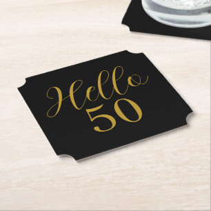 Dessous-de-verre En Papier 50e Anniversaire Anniversaire Noir Or