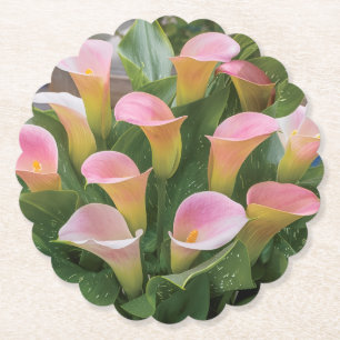 Dessous-de-verre En Papier 55e anniversaire du Mariage Pink Calla Lily