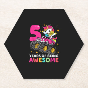 Dessous-de-verre En Papier 5 Ans Unicorn équitation Monster Camion 5e anniver