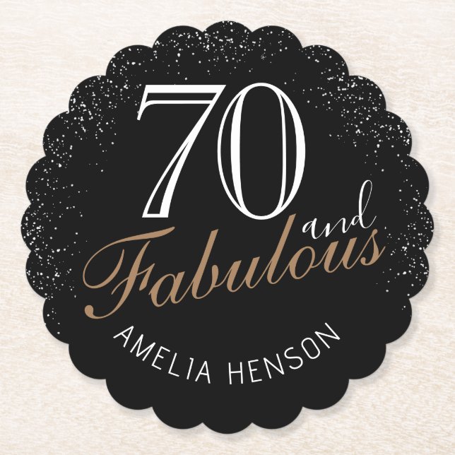 Dessous-de-verre En Papier 70 et fabuleux Elegant Black 70e anniversaire (Devant)