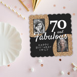 Dessous-de-verre En Papier 70 et Fabulous Gold Parties scintillant 2 Photo 70<br><div class="desc">70 et Fabulous Gold Parties scintillant 2 Photo 70th Birthday Party Paper Dessous de verre. Elégante parties scintillant en faux or sur un arrière - plan noir. Ajoutez vos photos - vous pouvez utiliser une photo ancienne et nouvelle. Ajoutez votre nom et votre âge.</div>