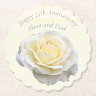 Dessous-de-verre En Papier 75e anniversaire du Mariage