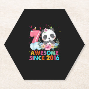 Dessous-de-verre En Papier 7 Ancien Awesome depuis 2016 Panda 7e anniversaire