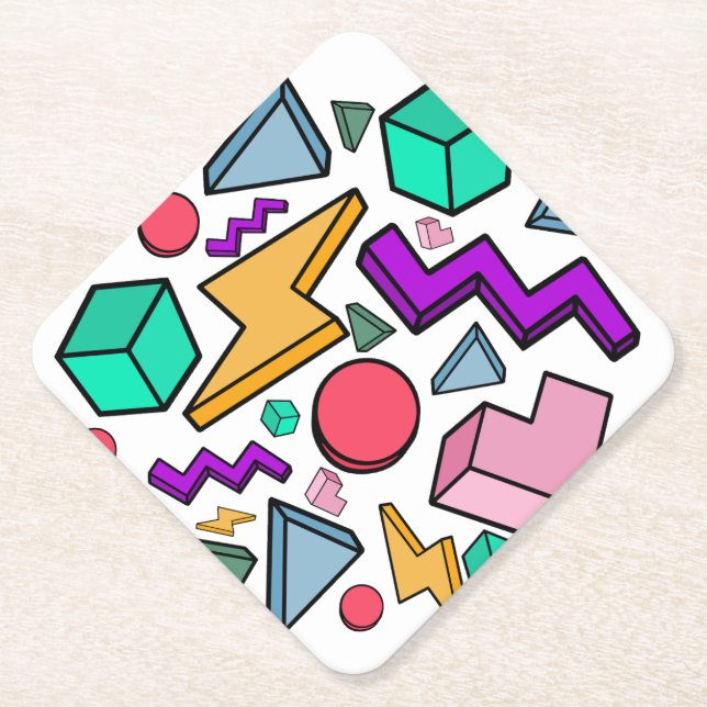 Dessous-de-verre En Papier 80s esthétique Vintage rétro (Devant)