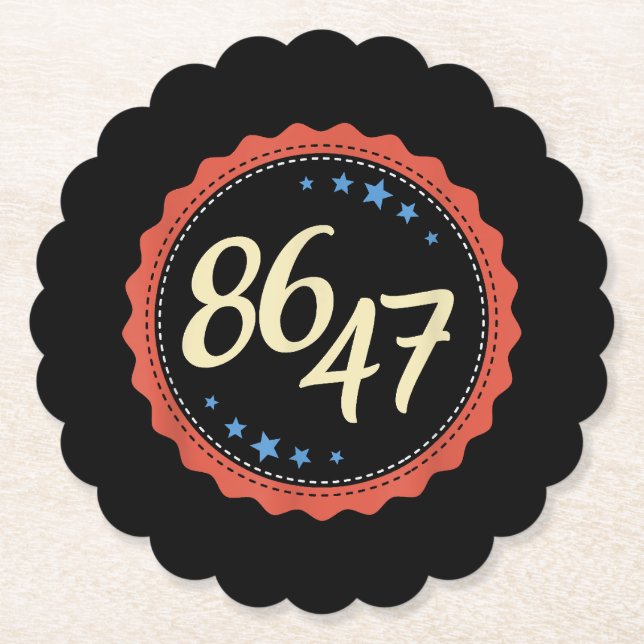 Dessous-de-verre En Papier 86 47 Anti Trump drôle (Devant)