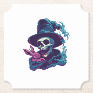 Dessous-de-verre En Papier Abra-Cadabra Os � Crâne Magique Drôle