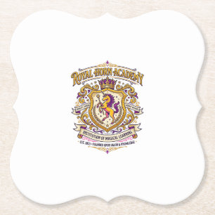Dessous-de-verre En Papier Académie de la Corne Royale de Licorne Stylée Zazz