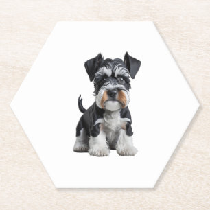 Dessous-de-verre En Papier Adorable HD miniature Schnauzer Portrait de chiot 