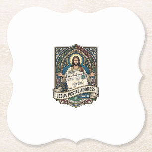 Dessous-de-verre En Papier Adresse postale de Jésus Ciel Adresse postale de J