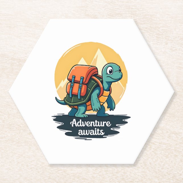 Dessous-de-verre En Papier Adventure Awaits is Hiking Adventures is Outdoor A (Devant)