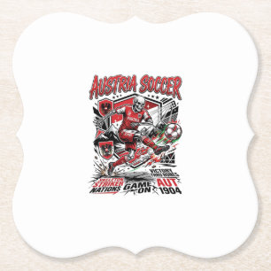 Dessous-de-verre En Papier Affiche de l'Autriche Football Skeleton Buteur Nat