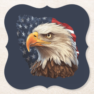 Dessous-de-verre En Papier Aigle américain drapeau américain