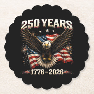 Dessous-de-verre En Papier Aigle patriotique des États-Unis 250e anniversaire