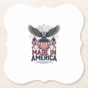 Dessous-de-verre En Papier Aigle Patriotique Fabriqué en Amérique Chemise 4 J
