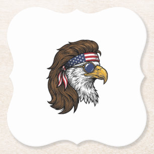 Dessous-de-verre En Papier Aigle patriotique mullet gravure vintage vecteur D