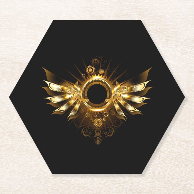 Dessous-de-verre En Papier Ailes de Steampunk (Devant)