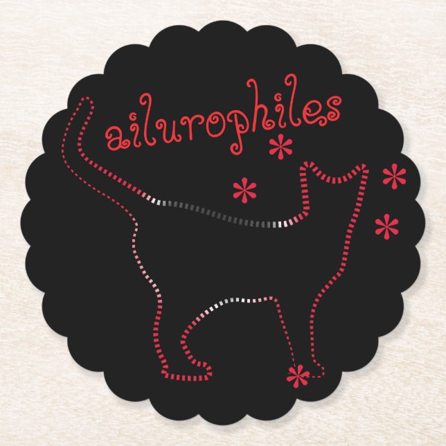 Dessous-de-verre En Papier ailurophiles Amoureux de les chats (Devant)