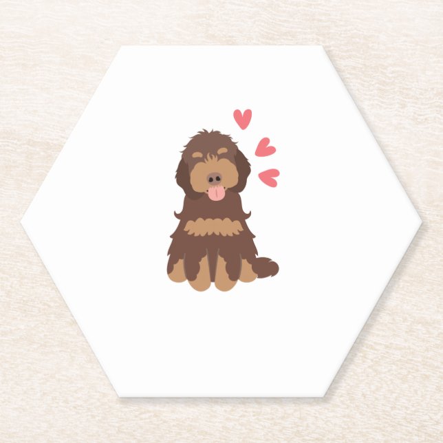 Dessous-de-verre En Papier Aimer Chocolat Phantom Cockapoo Cavapoo Chien (Devant)