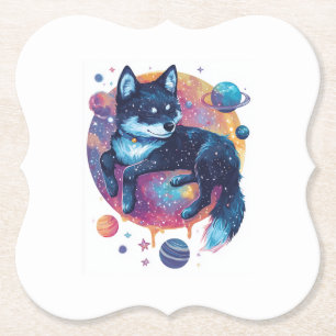 Dessous-de-verre En Papier Akita Astral - Chien de l'Espace Cosmique