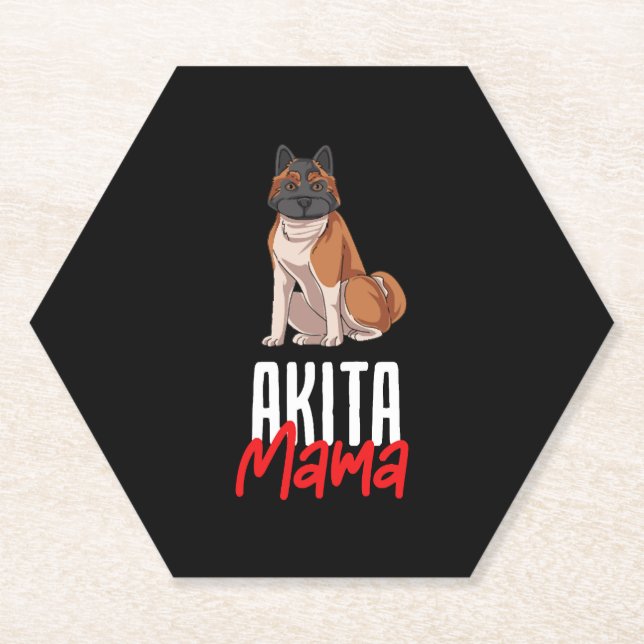 Dessous-de-verre En Papier Akita Mama (Devant)