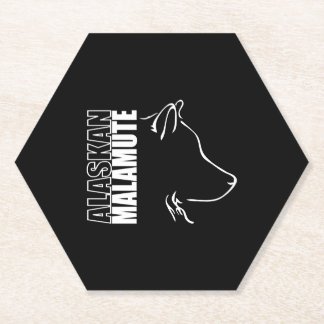 Dessous-de-verre En Papier Alaskan Malamute Profil chien maman