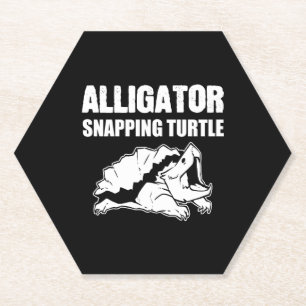 Dessous-de-verre En Papier Alligator Snapping Turtle Animal Biologiste Cadeau