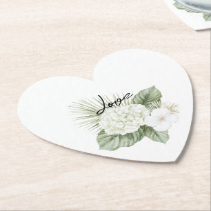 Dessous-de-verre En Papier Aloha Beach Tropical Hydrangea Floral Mariage