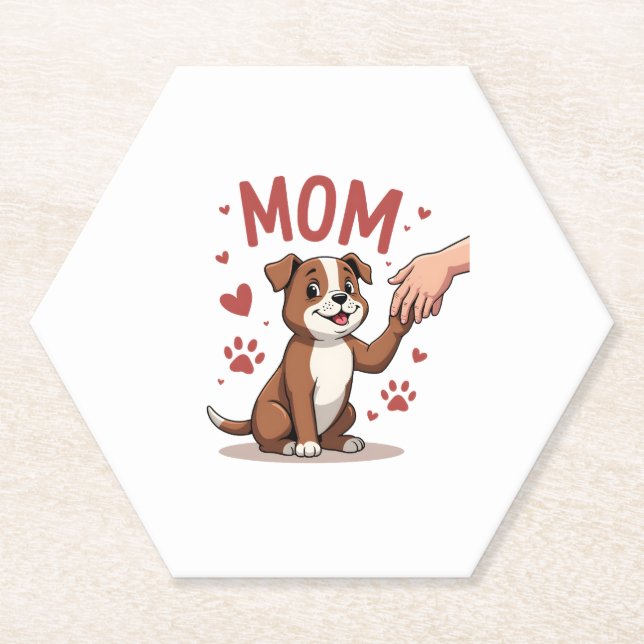 Dessous-de-verre En Papier American Bully Mama Cute Dog Mama Funny Women (Devant)