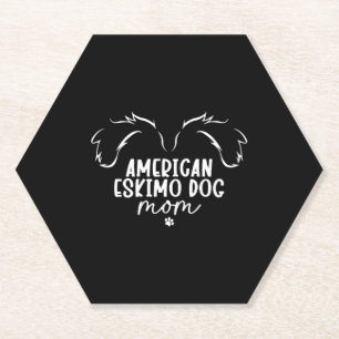 Dessous-de-verre En Papier American Eskimo Chien Maman