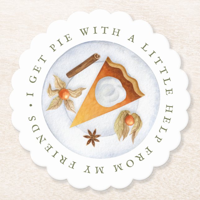 Dessous-de-verre En Papier Amitié J'Obtiens Pie Avec L'Aide De Mes Amis (Devant)