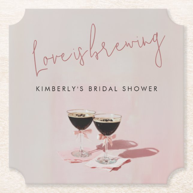Dessous-de-verre En Papier Amour en cours de préparation Espresso Martini Fêt (Devant)