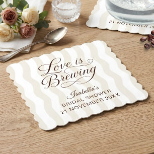 Dessous-de-verre En Papier Amour en Ébullition à Motifs Ondulés et Bordure Év