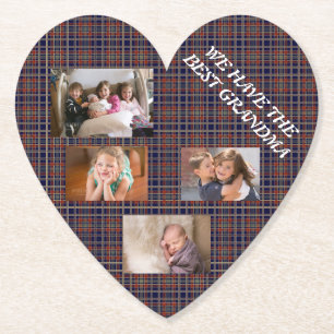 Dessous-de-verre En Papier Amour inégalé Grand-mère Toucher Tribute Plaid