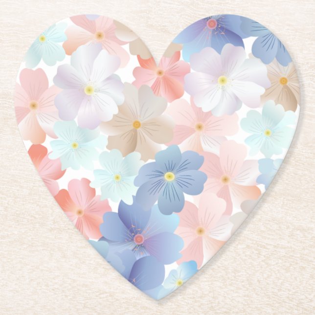 Dessous-de-verre En Papier Amour pur comme une fleur (Devant)