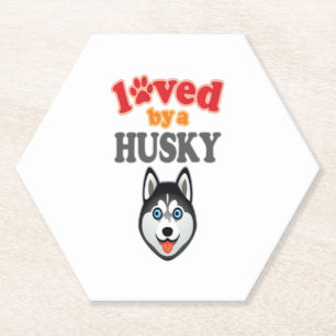 Dessous-de-verre En Papier Amoureux des chiens Husky