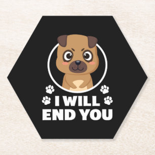Dessous-de-verre En Papier Amoureux des chiens Je Vous Terminerai