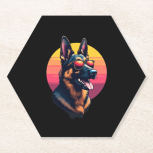 Dessous-de-verre En Papier Amusant berger allemand Chien Design Art Costume O