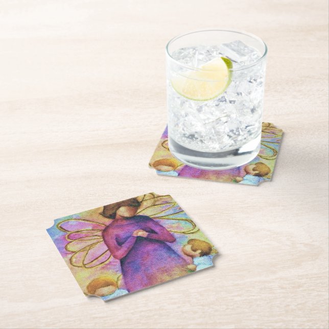 Dessous-de-verre En Papier Anges de Noël (En situation)