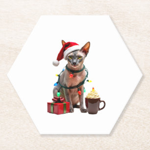 Dessous-de-verre En Papier Animaux Amoureux des animaux Cute Sphynx chat Rein