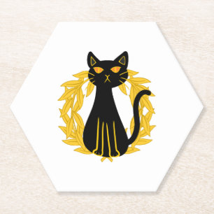 Dessous-de-verre En Papier Animaux de chat noir Horreur Enfants d'Halloween