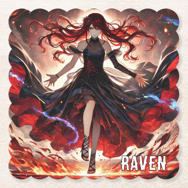 Dessous-de-verre En Papier Anime Command the Flames, Embrace the Storm Custom (Devant)