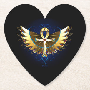 Dessous-de-verre En Papier Ankh or avec ailes