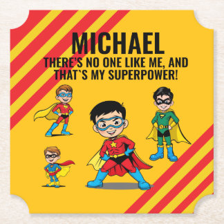 DESSOUS-DE-VERRE EN PAPIER ANTI-STRESS KIDS HERO SUPERHERO POWER