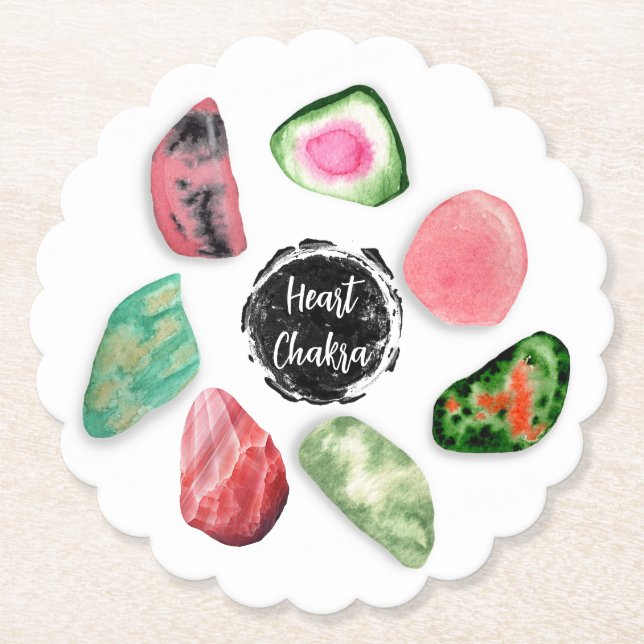 Dessous-de-verre En Papier *~* AP64 Dessous de verre de papier Chakra au coeu (Devant)