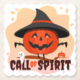 Dessous-de-verre En Papier Appel de l'Esprit d'Halloween