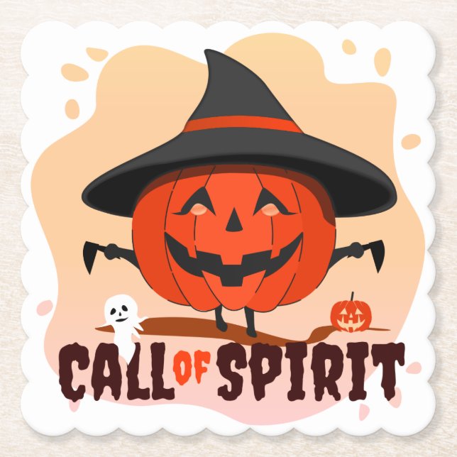 Dessous-de-verre En Papier Appel de l'Esprit d'Halloween (Devant)