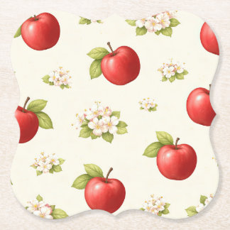 Dessous-de-verre En Papier Apples and apples blossoms Paper Coaster