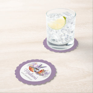 Dessous-de-verre En Papier Aquarelle Anniversaire Brunch Lavender personnalis